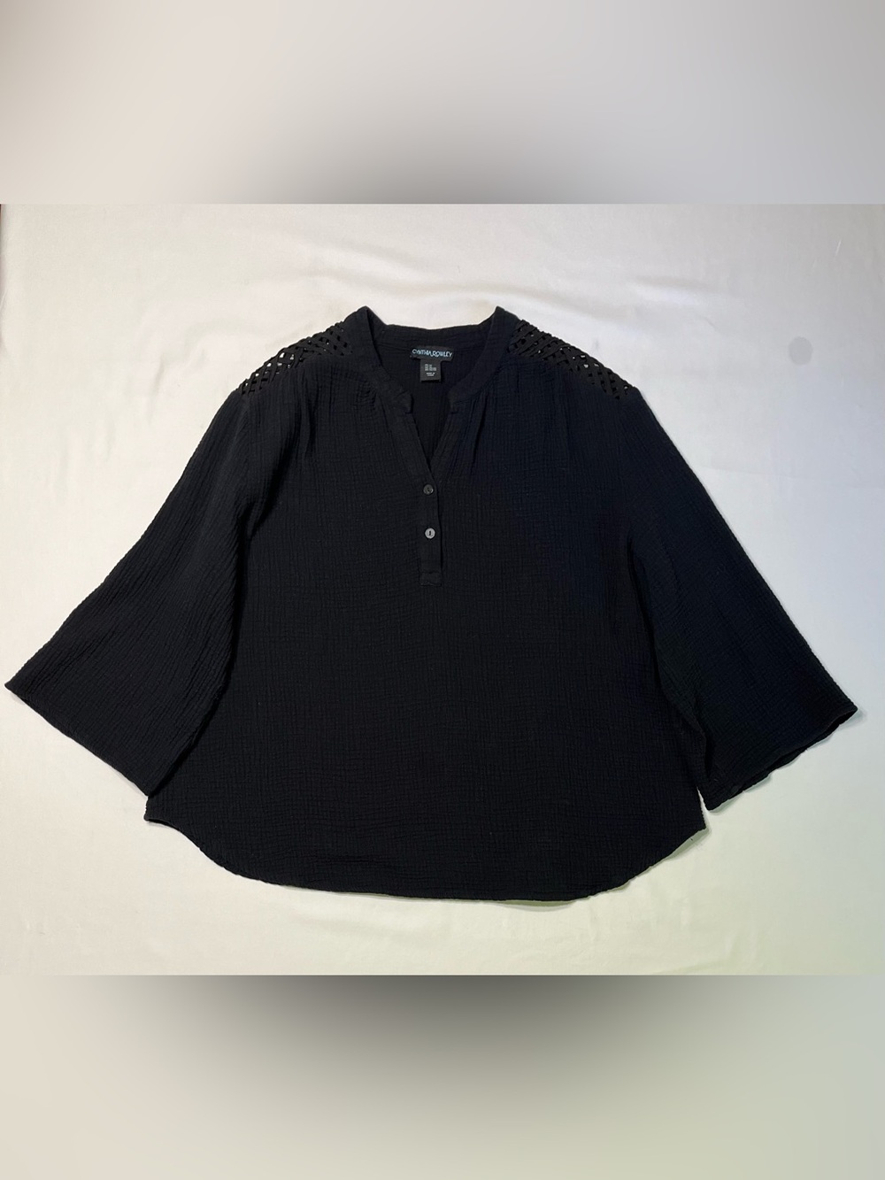 Black Gauze Tunic Size Plus 1x